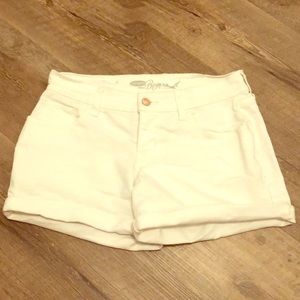 White denim shorts